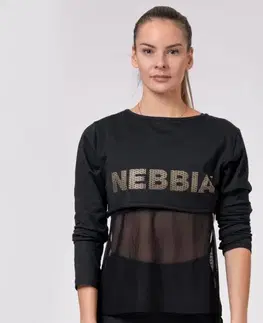 Športové podprsenky a topy Nebbia Intense Mesh tričko 805 čierne  XS