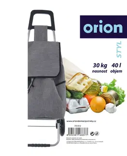 Nákupné tašky a košíky Orion Nákupná taška na kolieskach Styl sivá, 30 x 22 x 53 cm