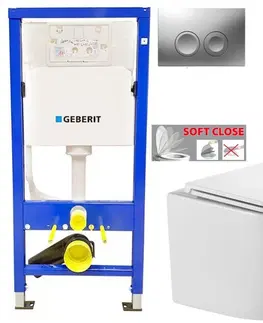 Kúpeľňa GEBERIT DuofixBasic s matným tlačidlom DELTA21 + WC INVENA LIMNOS WITH SOFT  se sedlem RIMLESS 458.103.00.1 21MA LI1