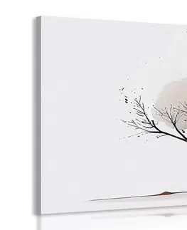 Obrazy stromy a listy Obraz minimalistický strom bez lístia