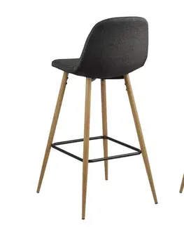 Barové stoličky Dkton Dizajnová barová stolička Nayeli, šedá a prírodná