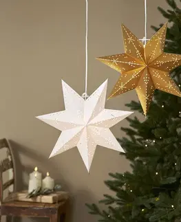 Vianočné svetelné hviezdy STAR TRADING Papierová hviezda Classic s objímkou E14, biela