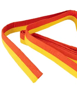 fitnes Prešívaný opasok 2,5 m žlto-oranžový