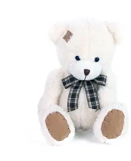 Plyšové hračky RAPPA - Plyšový medveď s mašľou a záplatou 27 cm béžový