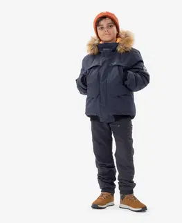 bundy a vesty Detská turistická bunda SH100 do -6,5 °C hrejivá a nepremokavá 7-15 rokov