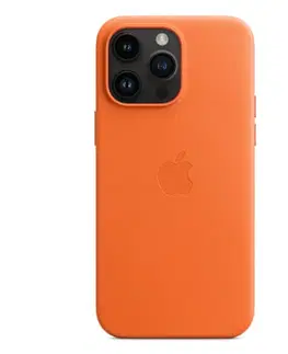 Puzdrá na mobilné telefóny Kožený zadný kryt pre Apple iPhone 14 Pro Max s MagSafe, oranžová MPPR3ZM/A