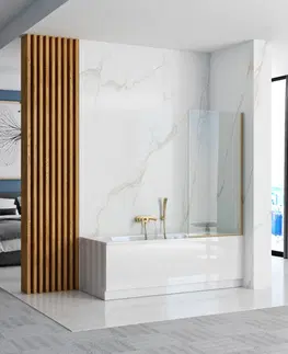 Sprchové dvere REA - Vaňová zástena Elegant 80 zlatá REA-W5601