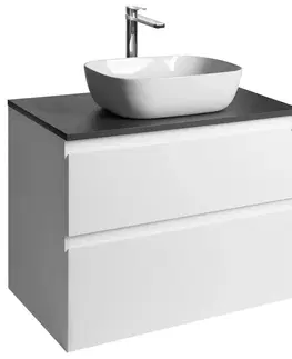 Kúpeľňa AQUALINE - ALTAIR skrinka s doskou 78,5 cm, biela/antracit bridlica AI280-03