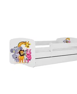 Jednolôžkové postele Detská Posteľ. Babydreams+Sz+M Biely 70x140 Zoo