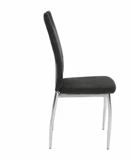 Stoličky Jedálenská stolička, hnedosivá látka/chróm, OLIVA NEW