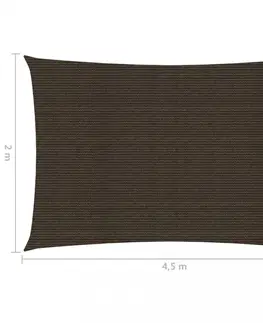 Stínící textilie Tieniaca plachta obdĺžniková HDPE 2 x 4,5 m Dekorhome Tmavo zelená