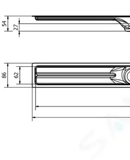 Sprchovacie kúty I-Drain - Linear 54 Sprchový žľab z nehrdzavejúcej ocele, dĺžka 800 mm, s hydroizoláciou ID4M08001X1
