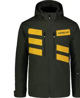 Pánské bundy a kabáty Pánska lyžiarska bunda Nordblanc Striped khaki NBWJM7505_MCZ S