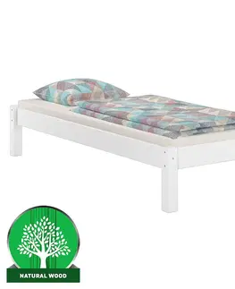 Drevené postele Postel Dora 90x200 borovica morená biela