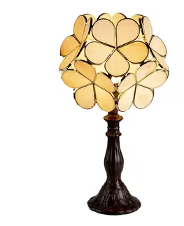 Stolové lampy Clayre&Eef Stolová lampa 5LL-6095 v Tiffany dizajne, béžová