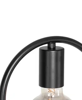 Stojace lampy Moderná stojaca lampa čierna so sklom 25 cm - Roslini
