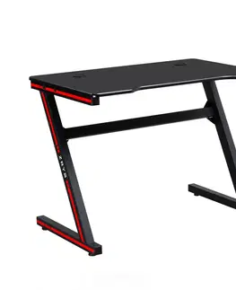 Herné stoly Herný stôl/počítačový stôl, čierna/červená, MACKENZIE 100cm