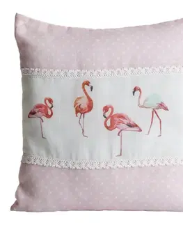 Dekoračné obliečky Obliečka na vankúš Flamingo 40x40 ružová 327140