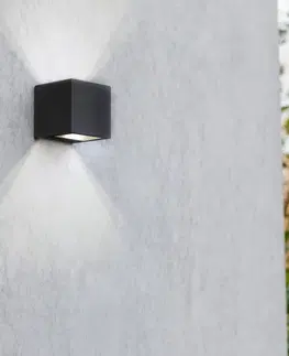Vonkajšie nástenné svietidlá LUTEC Vonkajšie LED svietidlo Gemini matná čierna 8,8 cm