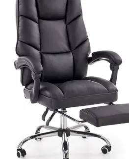 Kancelárske stoličky Kancelárske kreslo s podnožkou ALVIN čierna Halmar