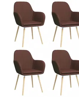 Jedálenské stoličky a kreslá Jedálenská stolička 4 ks látka / bukové drevo Dekorhome Svetlosivá