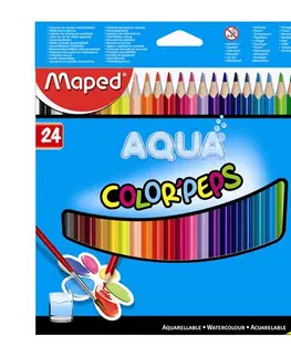 Hračky MAPED - Pastelky trojhranné - akvarelové COLOR`PEPS, 24 ks + štetec