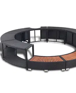 Doplnky k nafukovacím vírivkám DEOKORK Set nábytku k mobilnej vírivke kruhovej (čierny umelý polyratan)