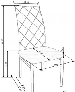 Jedálenské stoličky a kreslá Jedálenská stolička K309 Halmar Tmavosivá
