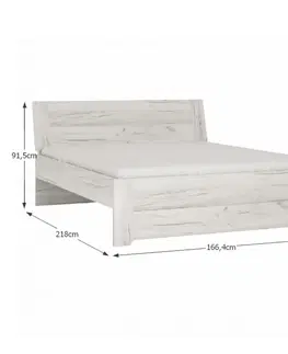 Spálňové zostavy Spálňový komplet, (skriňa, posteľ 160x200, 2x nočný stolík), biela craft, ANGEL