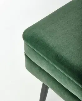 Lavice a stoličky Lavica s úložným priestorom VELVA Halmar Tmavo zelená