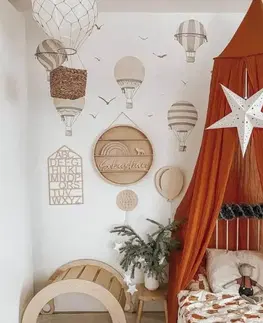 Nálepky na stenu Textilné nálepky na stenu - Retro balóny v hnedej farbe