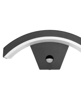 Svietidlá Vonkajšie LED svietidlo Ecolite Z1107/PIR-CR čierna s pohybovým senzorom