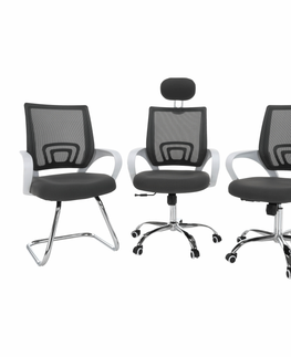 Konferenčné stoličky KONDELA Sanaz Typ 3 konferenčná stolička sivá / biela
