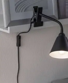 Stolové lampy s klipom Paulmann Paulmann Vitis upínacia lampa, čierna