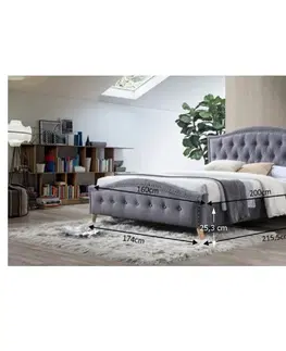 Postele KONDELA Giovana 160 manželská posteľ 160x200 cm sivá