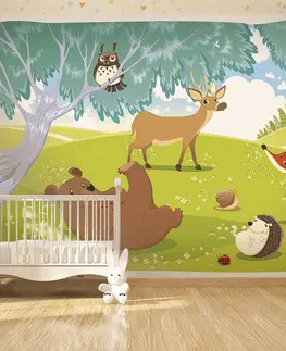 Tapety Samolepiaca tapeta lesné zvieratká - Funny animals