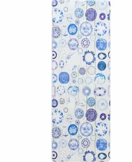 Koberce a koberčeky KONDELA Parlin koberec 80x200 cm modrá / krémová