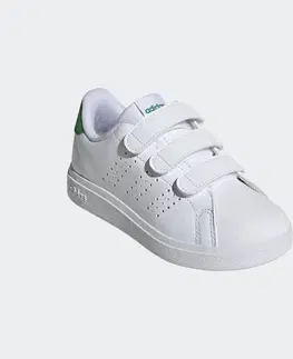 detské tenisky Detské tenisky Adidas Advantage na suchý zips bielo-zelené