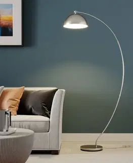 Stojacie lampy do obývačky Lindby Lindby Zara oblúkové LED svietidlo, nožný stmievač