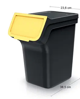 Odpadkové koše NABBI NPW20S3 odpadkový kôš na triedený odpad (3 ks) 20 l čierna