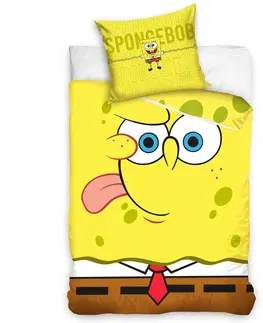Obliečky CARBOTEX Detské obliečky Sponge Bob Emoji, 140 x 200, 70 x 90 cm