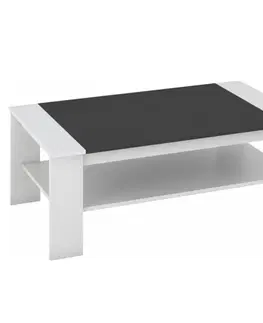 Konferenčné stolíky Konferenčný stolík, biela/čierna, BAKER