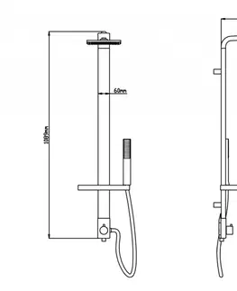 Sprchy a sprchové panely AQUALINE - SIGA sprchový stĺp, v. 1090, chróm SL650