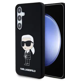 Puzdrá na mobilné telefóny Zadný kryt Karl Lagerfeld Liquid Silicone Ikonik NFT pre Samsung Galaxy S24 Plus, čierny 57983119539