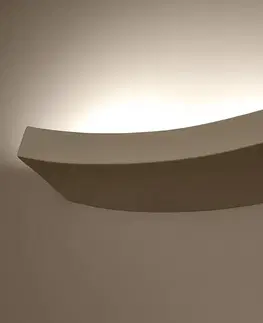 Nástenné svietidlá SOLLUX LIGHTING Nástenné svietidlo Lino z keramiky, zakrivený tvar