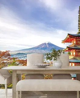Tapety príroda Fototapeta výhľad na Chureito Pagoda a horu Fuji