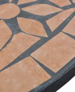 Záhradné jedálenské sety Záhradný mozaikový set 3 ks keramika Dekorhome Čierna