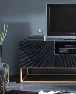 TV stolíky LuxD Dizajnový TV stolík Shayla 160 cm čierny - mango