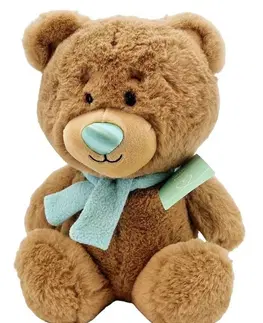 Plyšové hračky TM TOYS - Medveď plyšový s tyrkysovým šálom a visačkou 23cm