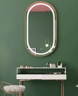 Kúpeľňa REA - Zrkadlo LED OLL 60x90 cm Brush Gold HOM-02509